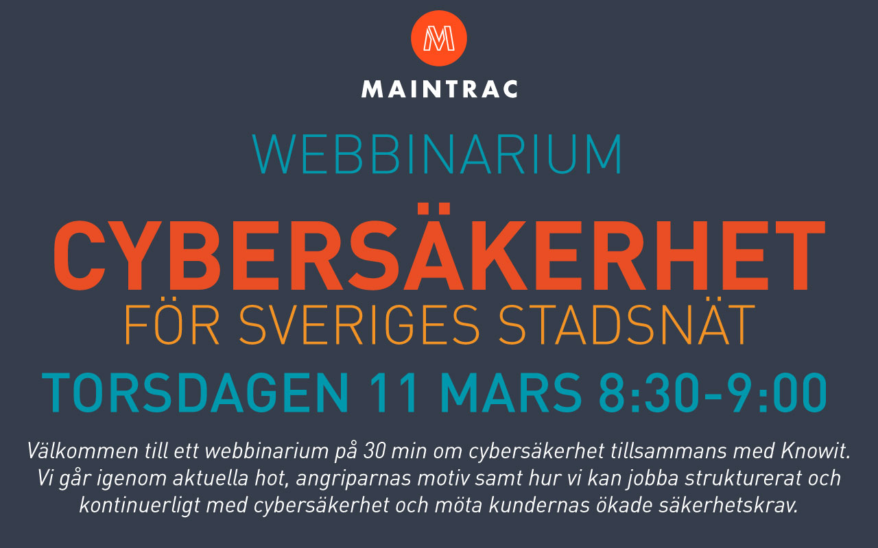 Webbinarium om Cybersäkerhet för Sveriges stadsnät
